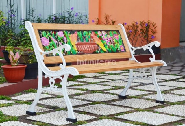 cast iron garden bench