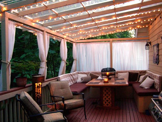 Use draperies on the patio 