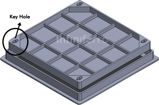 drawing recessed manhole cover cast iron