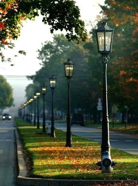street lighting, cast iron street lamp post