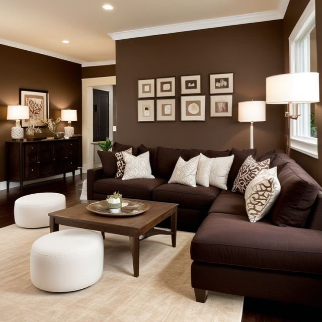 truffle brown living room - color trends 2025