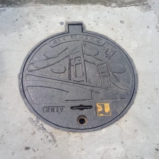 Manhole cover with hinge